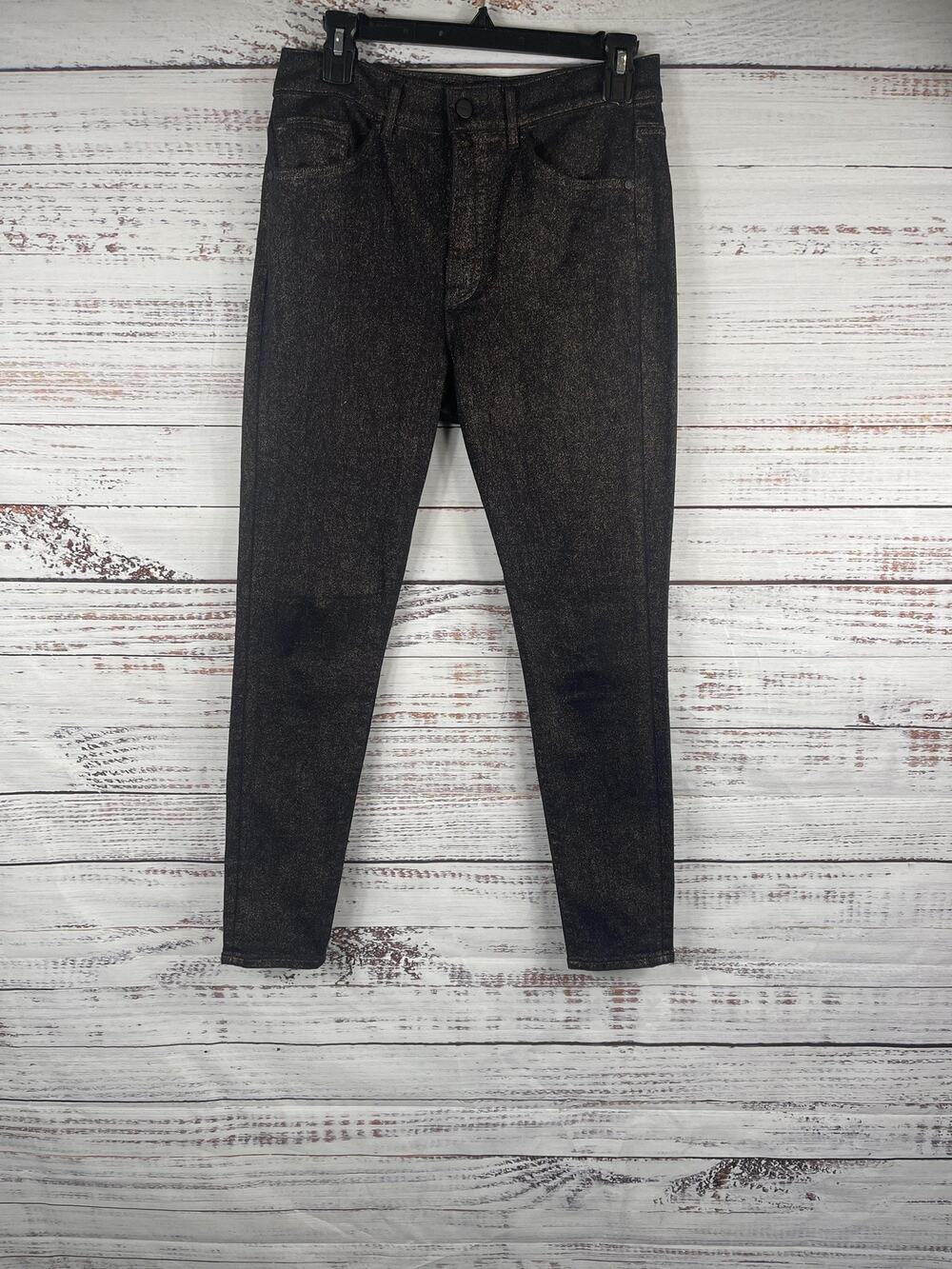 Express Jeans Women's Size 6R Black High Rise Skinny Glitter Stretch Denim Pants
